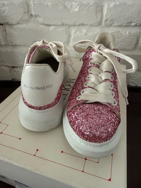 Alexander McQueen Shoes - Alexander McQueen Women’s Galaxy Glitter Bubblegum Pink Low-Top Sneakers 36.5